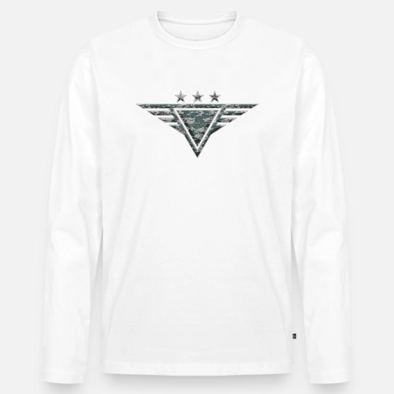 Armee - Männer Premium Bio Langarmshirt - Weiß
