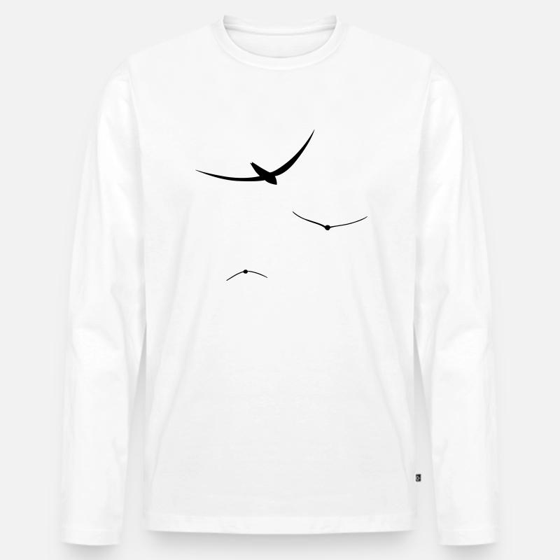 birds free fly - Männer Premium Bio Langarmshirt - Weiß