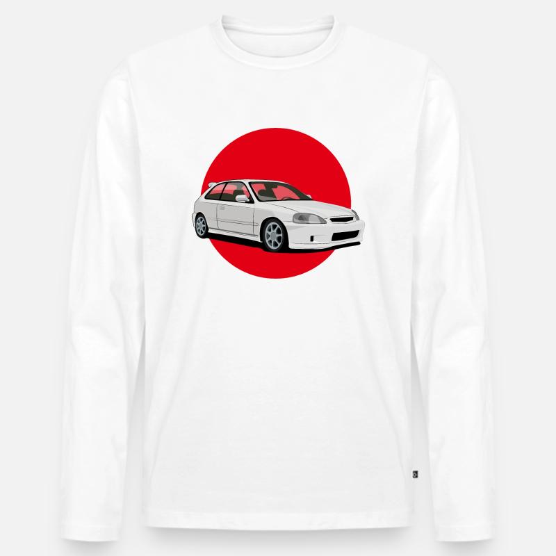 JDM Hatchback - Männer Premium Bio Langarmshirt - Weiß