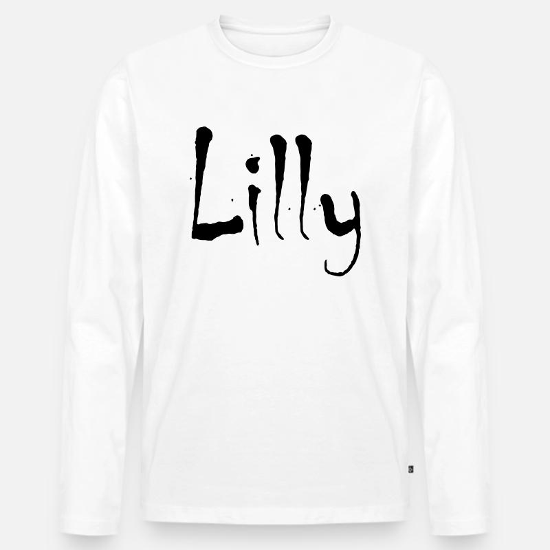 Lilly - Männer Premium Bio Langarmshirt - Weiß