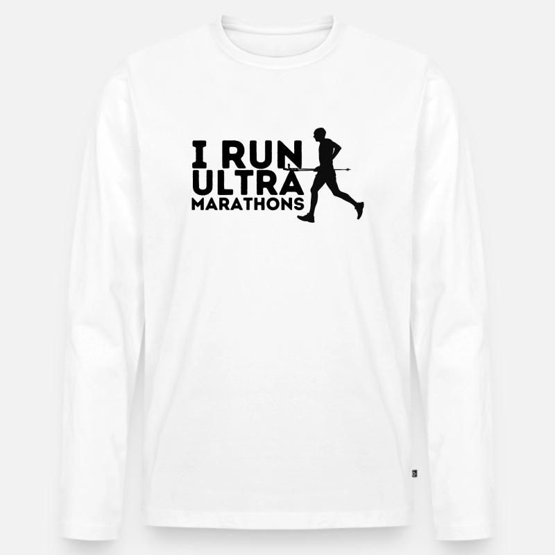 I run ultra Marathons - Männer Premium Bio Langarmshirt - Weiß