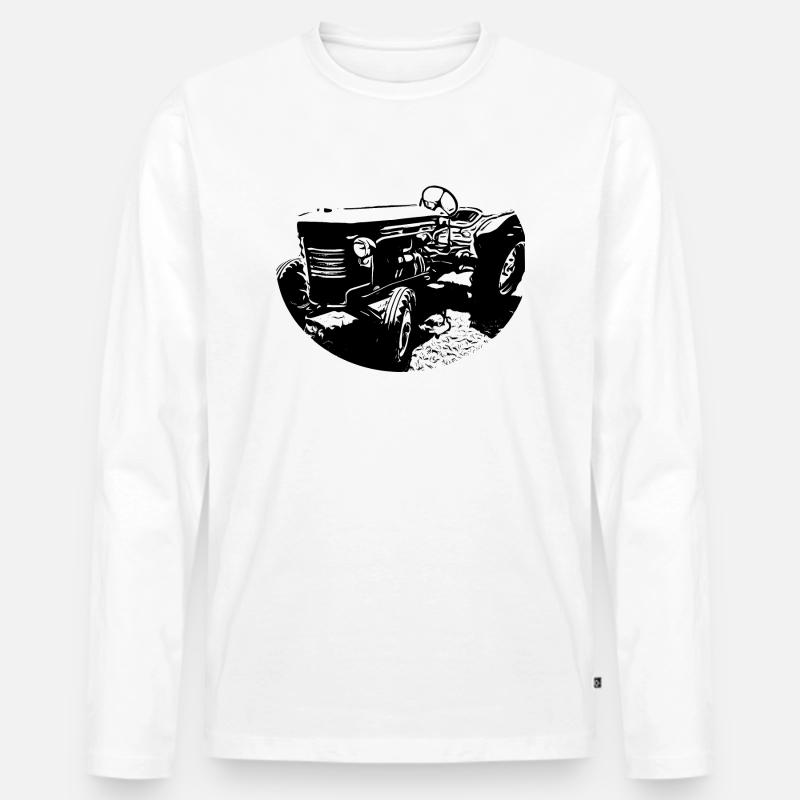 Traktor - Männer Premium Bio Langarmshirt - Weiß