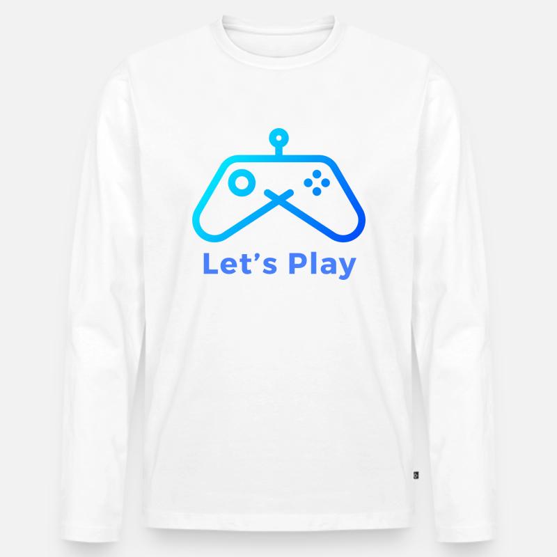 Let's Play Logo - Männer Premium Bio Langarmshirt - Weiß