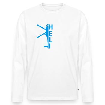 Hélicoptère Hélicoptère Cadeau Pilote Heli - T-shirt manches longues Premium bio Homme - blanc - Devant - Nico (187cm)