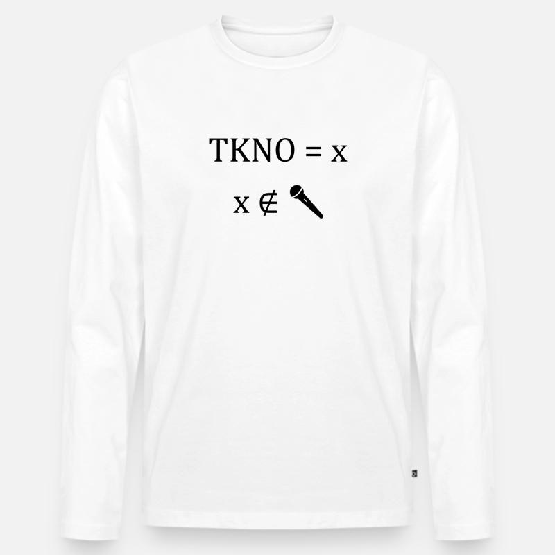 Techno ist mit ohne singen - Männer Premium Bio Langarmshirt - Weiß