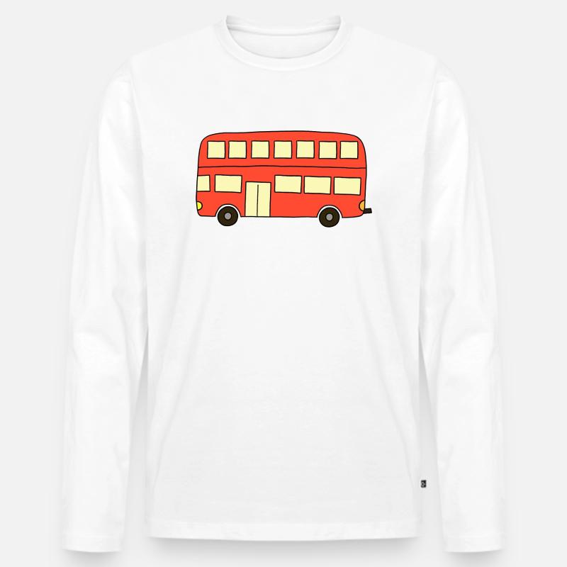 Roter Bus - Männer Premium Bio Langarmshirt - Weiß