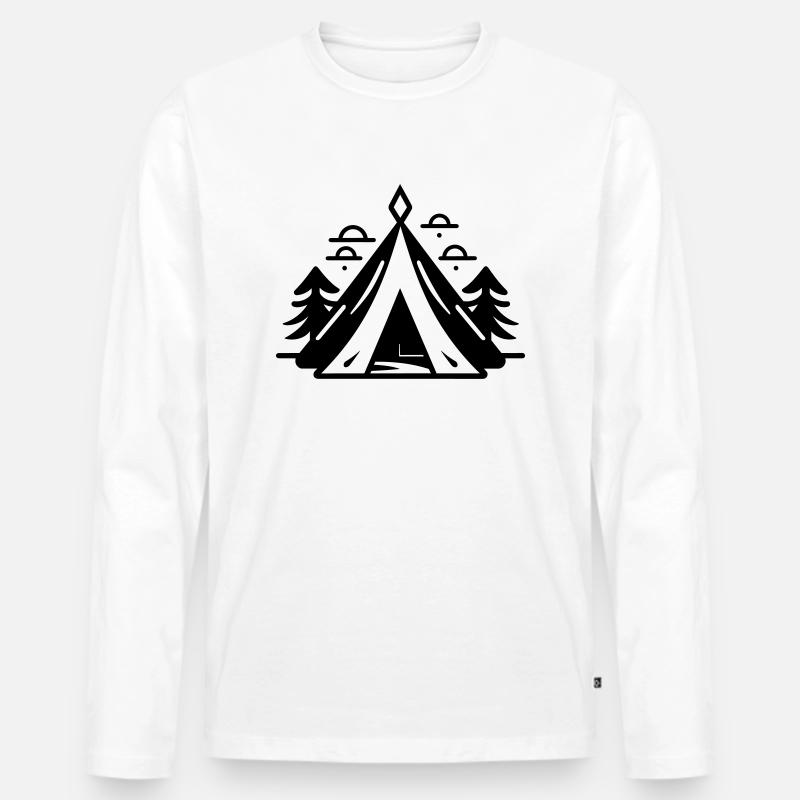 Camping - Männer Premium Bio Langarmshirt - Weiß
