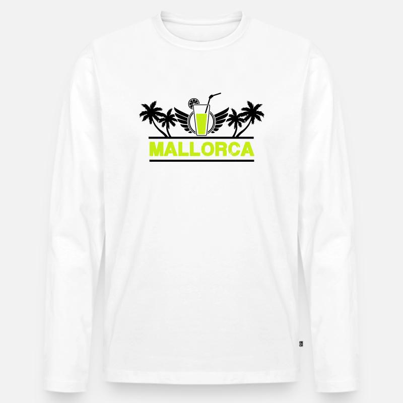 mallorca - Männer Premium Bio Langarmshirt - Weiß
