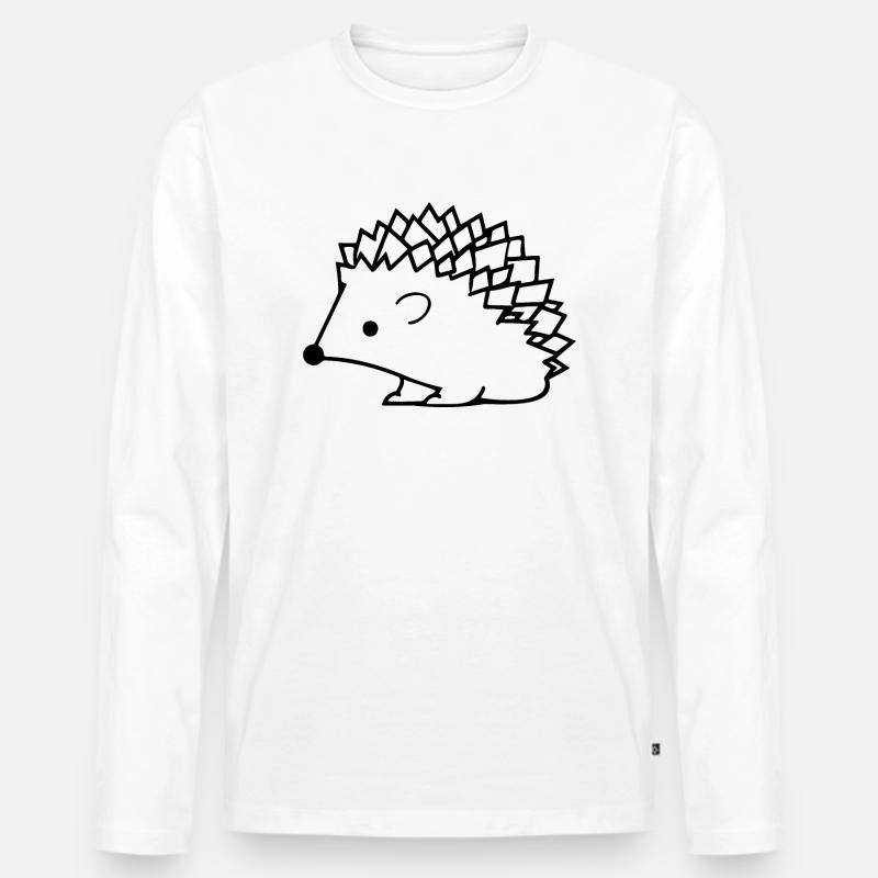 Igel Wald Stachelig Tier - Männer Premium Bio Langarmshirt - Weiß