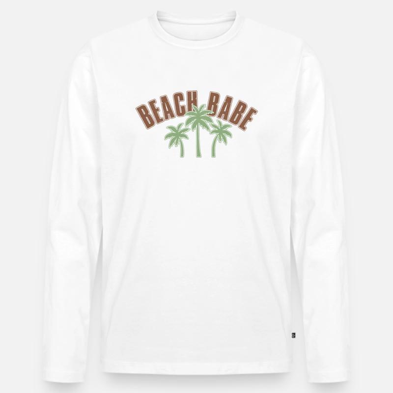Beach Babe - Männer Premium Bio Langarmshirt - Weiß