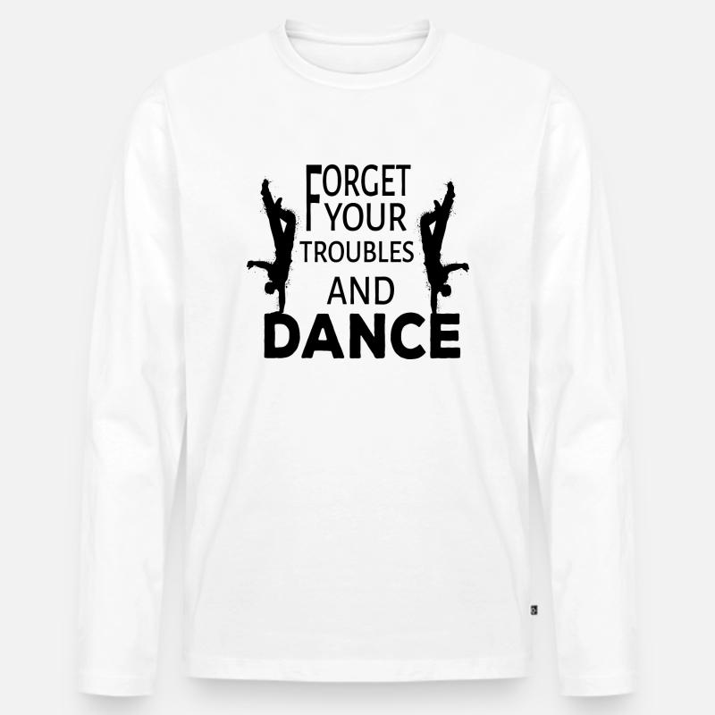 Dancing Dance Music - Männer Premium Bio Langarmshirt - Weiß