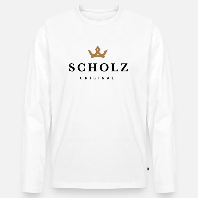 Scholz - Männer Premium Bio Langarmshirt - Weiß