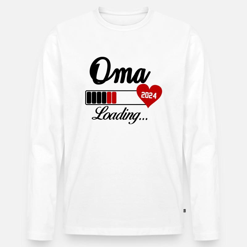 oma loading 2024 - Männer Premium Bio Langarmshirt - Weiß