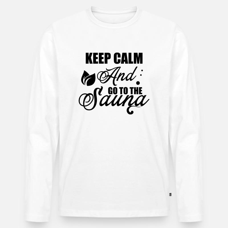 Sauna Wellness Spa - Männer Premium Bio Langarmshirt - Weiß
