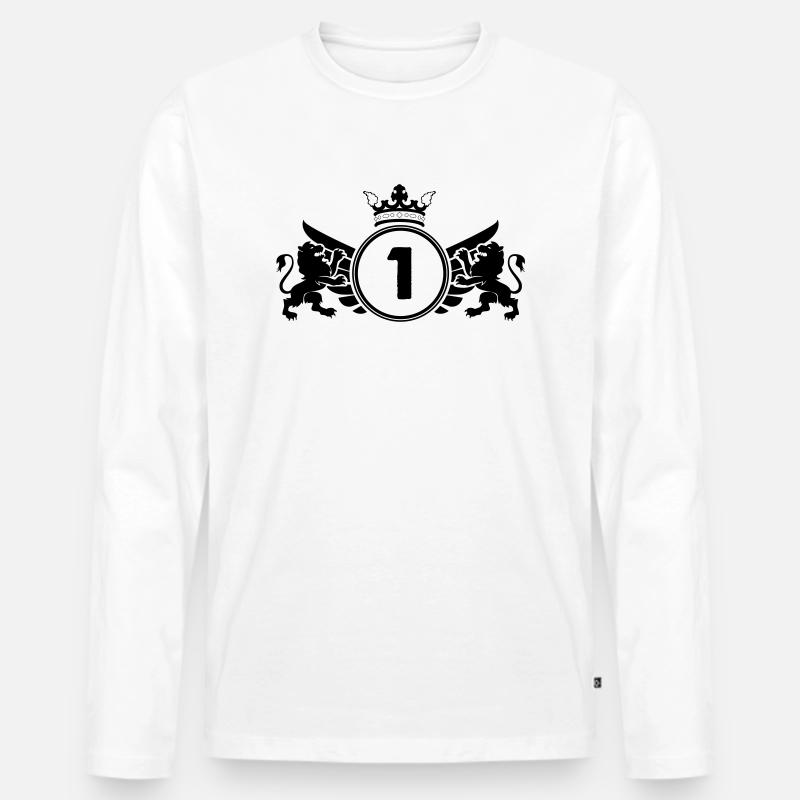 wappen 1 - Männer Premium Bio Langarmshirt - Weiß