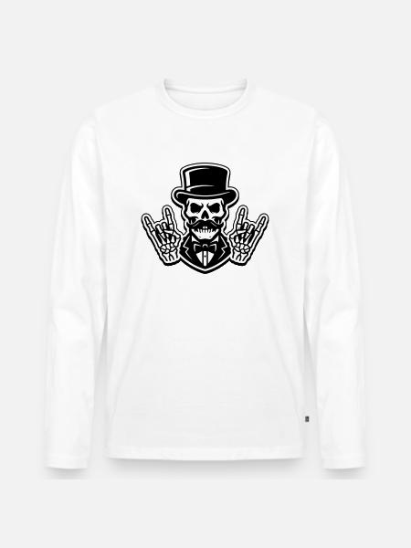 Groom Party Skeleton - Men's Premium Organic Long Sleeve Shirt - white
