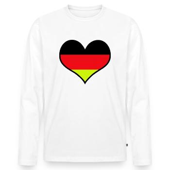 Germany Deutschland - Men's Premium Organic Long Sleeve Shirt - white - Front - Nico (187cm)