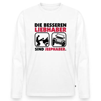 Ohne Worte. - Männer Premium Bio Langarmshirt - Weiß - Vorne - Nico (187cm)