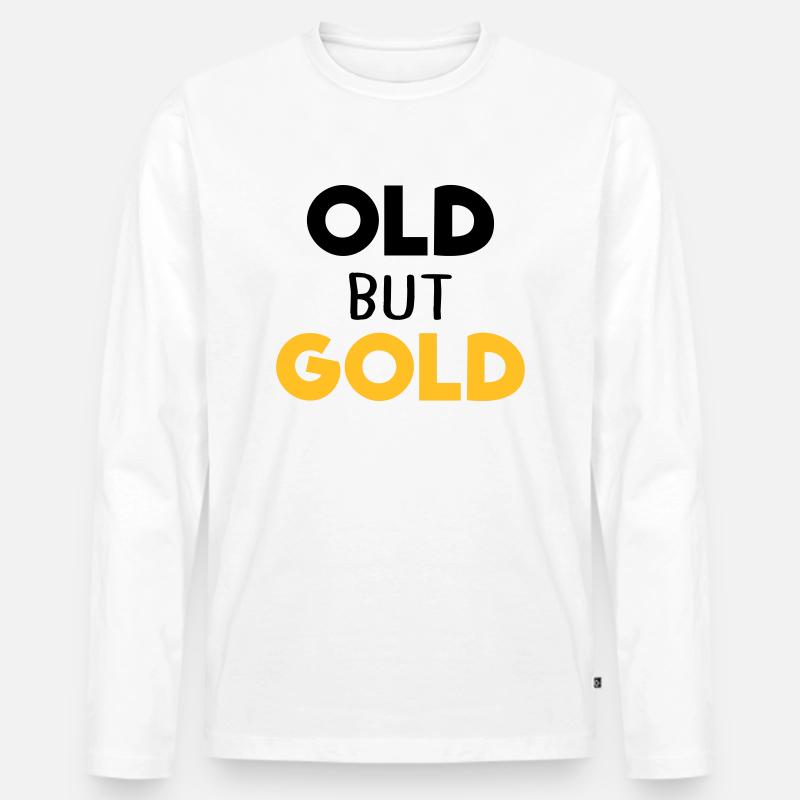 old but gold - Männer Premium Bio Langarmshirt - Weiß