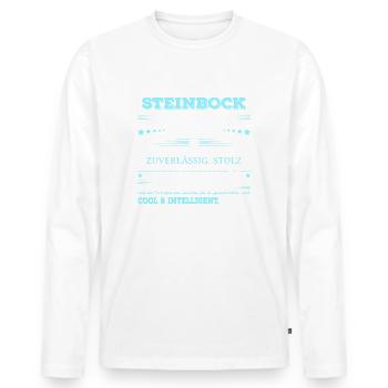 Steinbock Sternzeichen Eigenschaften - Männer Premium Bio Langarmshirt - Weiß - Vorne - Nico (187cm)