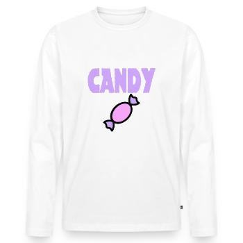 candy sweet candy - Men's Premium Organic Long Sleeve Shirt - white - Front - Nico (187cm)