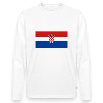Croatia - Men's Premium Organic Long Sleeve Shirt - white - Front - Nico (187cm)