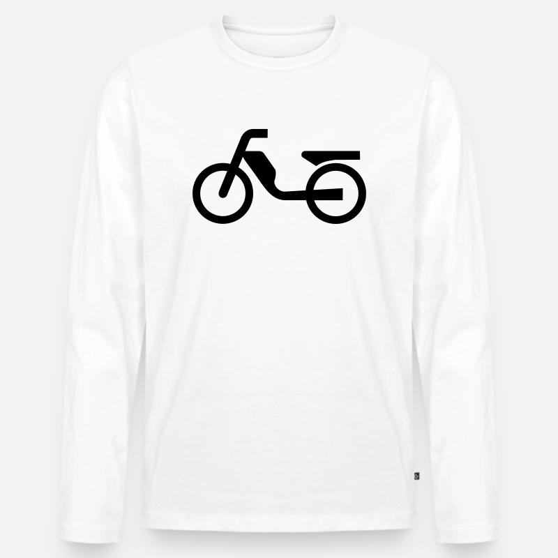 Sinnbild Mofa Moped - Männer Premium Bio Langarmshirt - Weiß