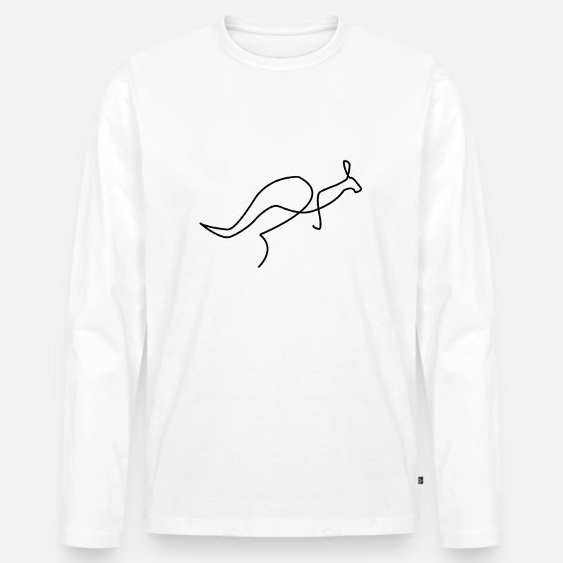 one line Känguru schwarz - Männer Premium Bio Langarmshirt - undefined