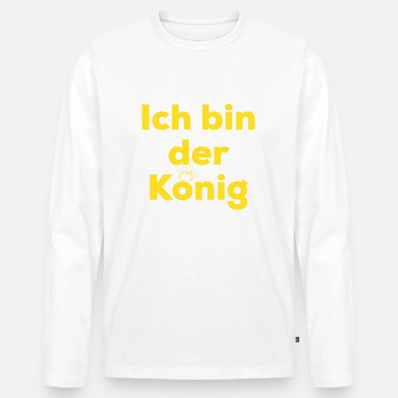 Ich bin der König - Männer Premium Bio Langarmshirt - Weiß