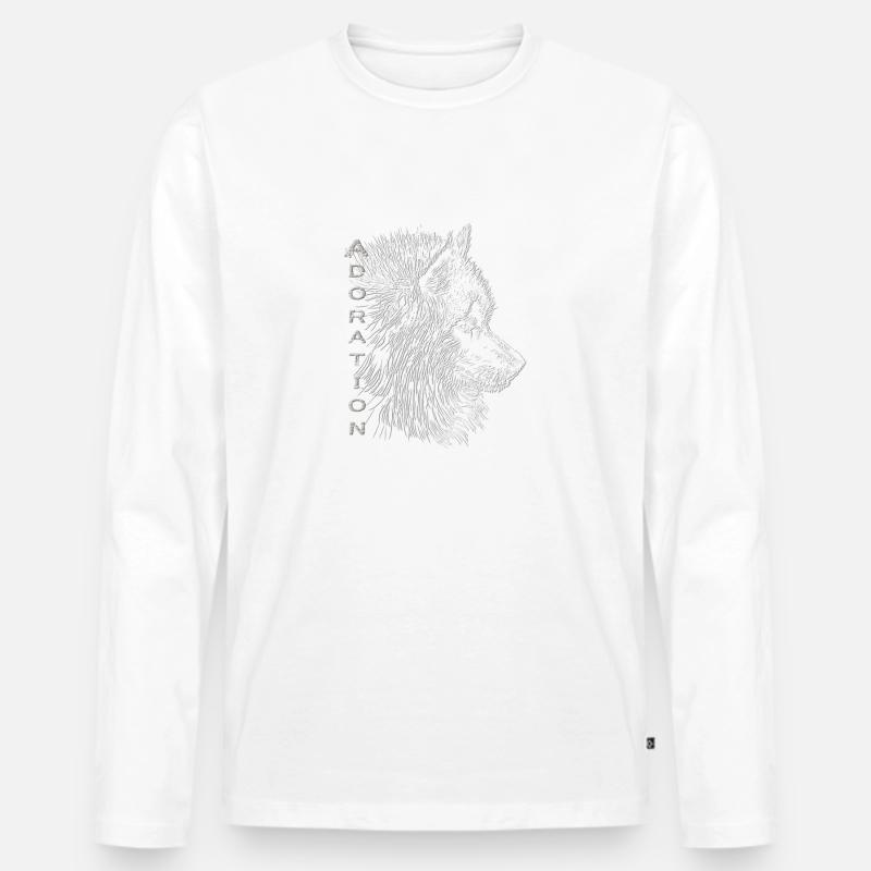 Samojede ADORATION - Männer Premium Bio Langarmshirt - Weiß