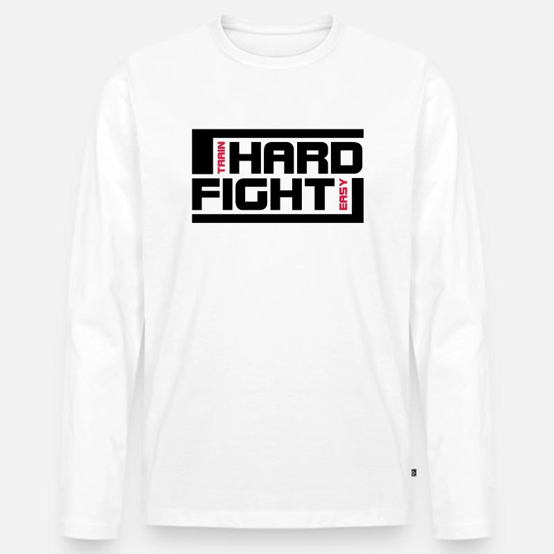 hard fight - Männer Premium Bio Langarmshirt - Weiß