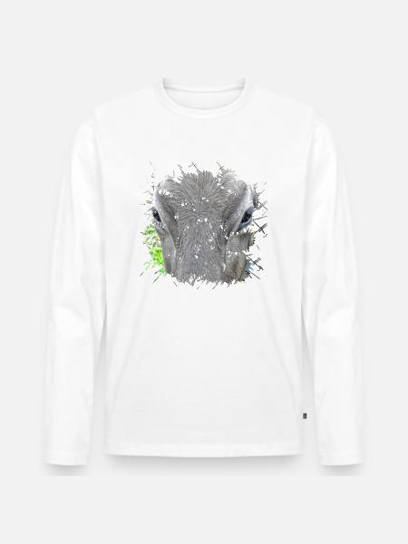 Gråt dyr med 4 bogstaver - Premium økologisk langærmet T-shirt til mænd - 