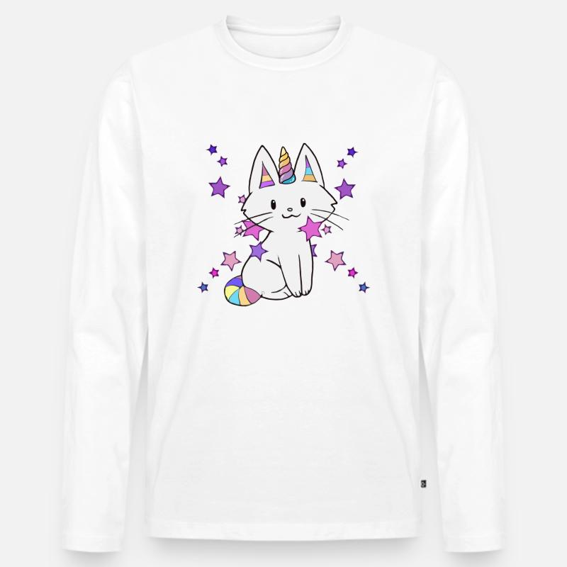 Einhorn Katze - Männer Premium Bio Langarmshirt - undefined