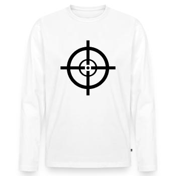 Point de mire - T-shirt manches longues Premium bio Homme - blanc - Devant - Nico (187cm)