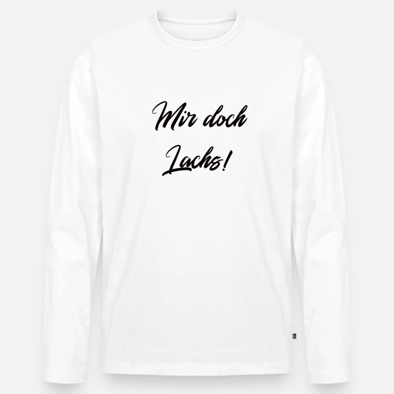 mir lachs - Männer Premium Bio Langarmshirt - Weiß