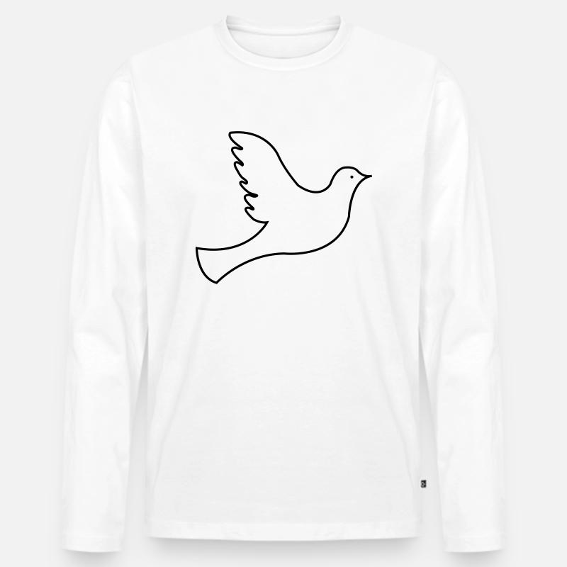 taube1 - Männer Premium Bio Langarmshirt - Weiß