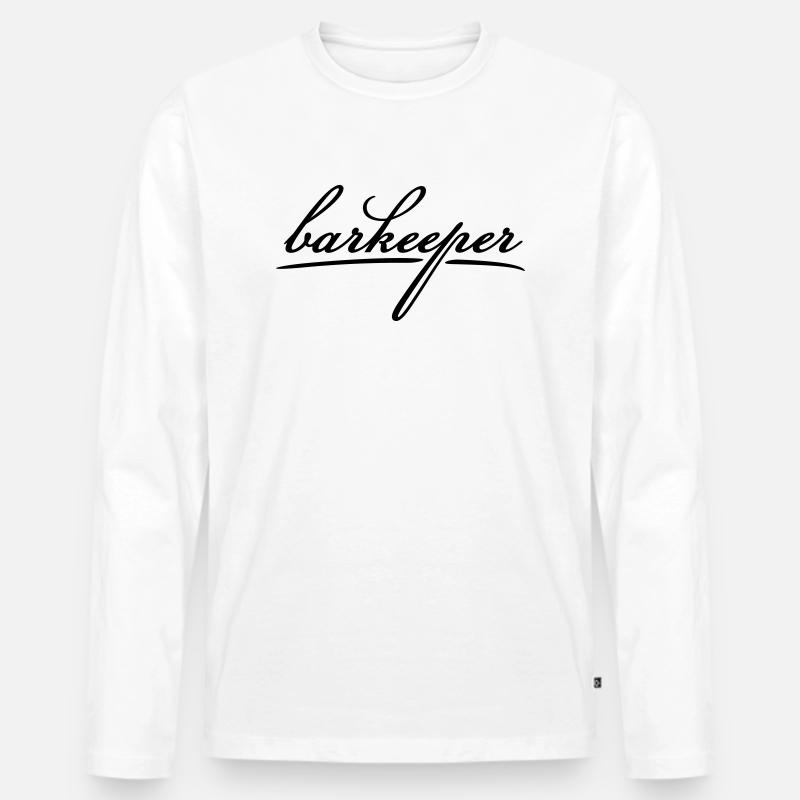 barkeeper (a, 1c) - Männer Premium Bio Langarmshirt - Weiß