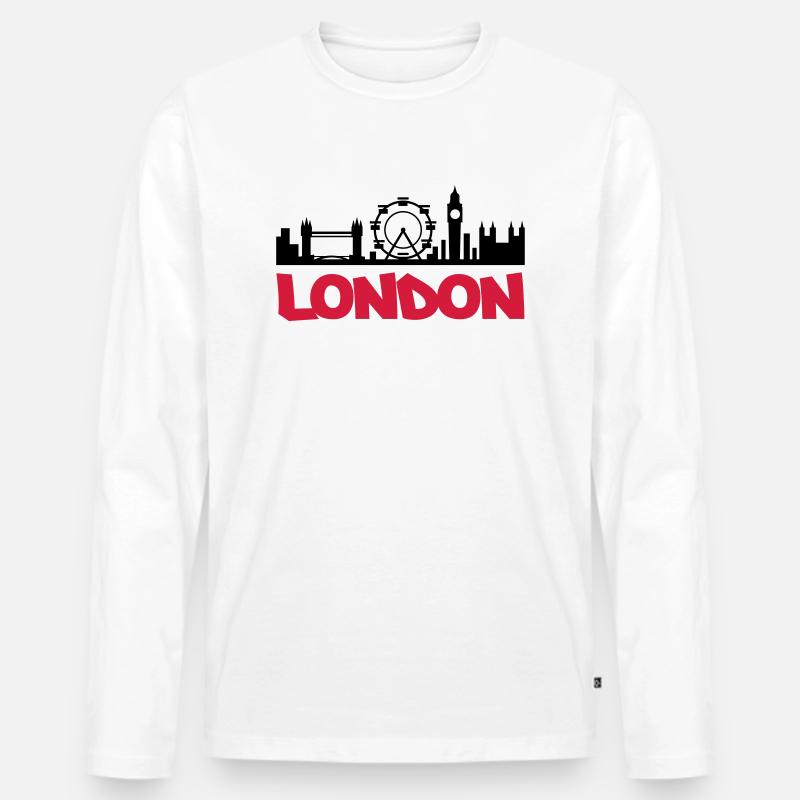 london_skyline - Männer Premium Bio Langarmshirt - Weiß