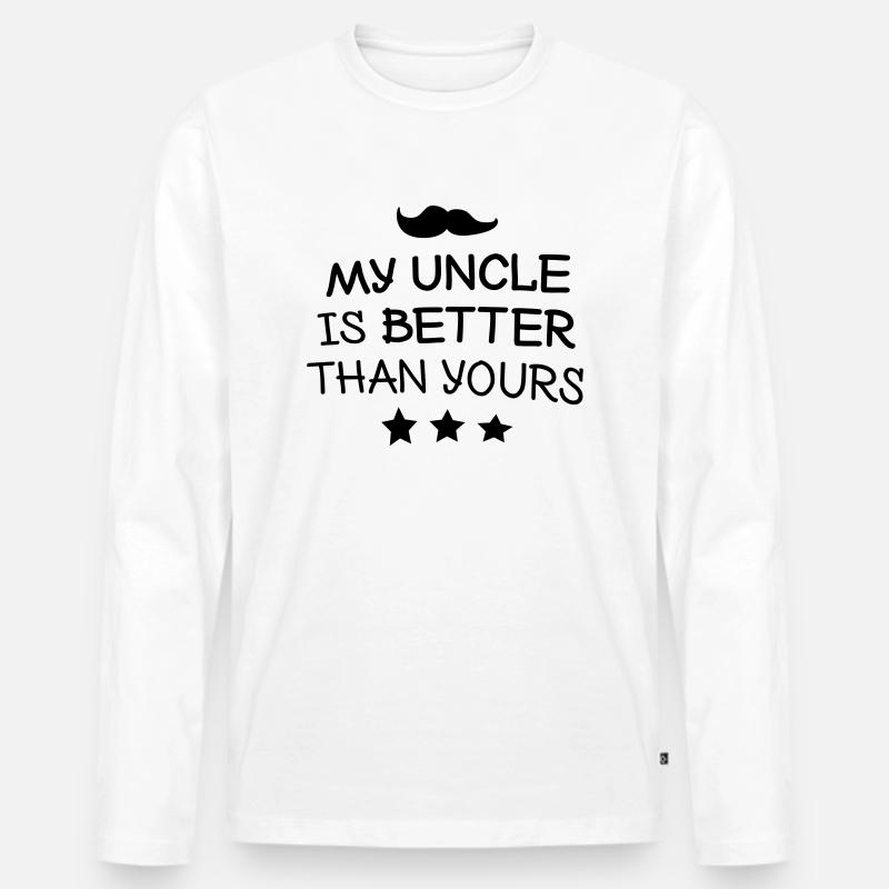 My Uncle - Männer Premium Bio Langarmshirt - Weiß