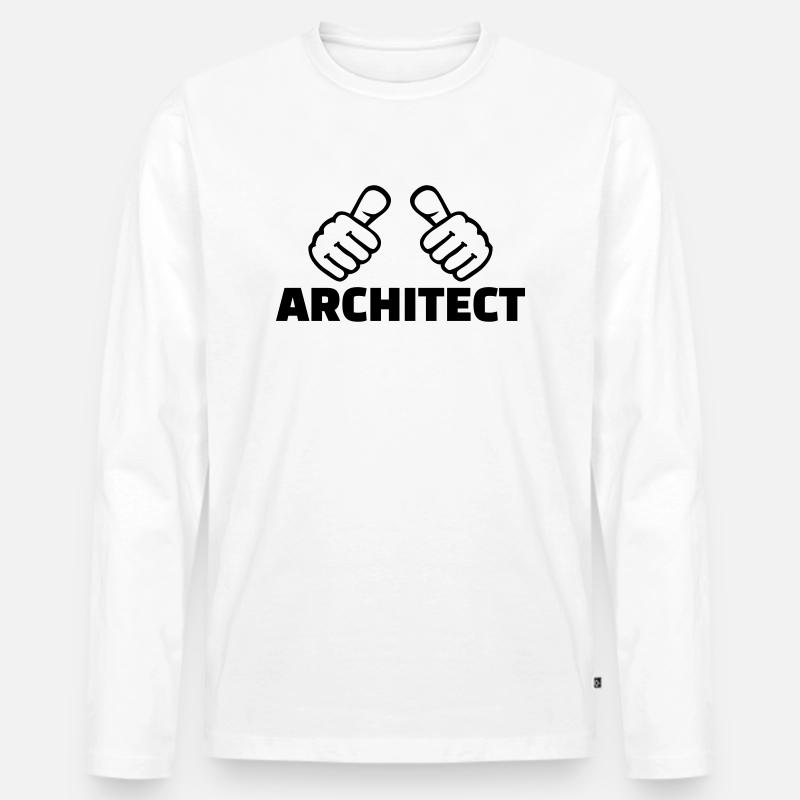 Architekt - Männer Premium Bio Langarmshirt - Weiß