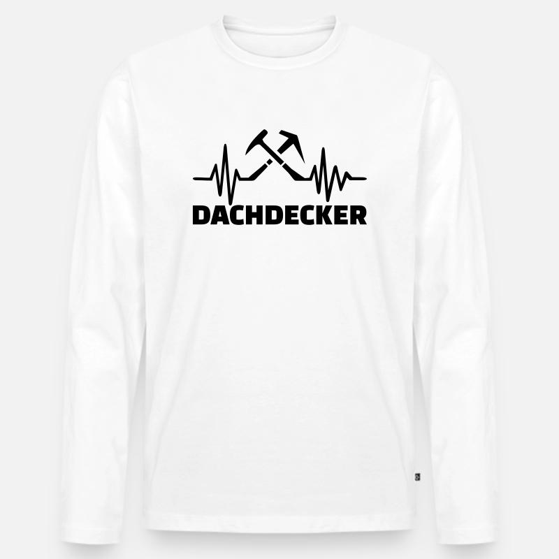 Dachdecker - Männer Premium Bio Langarmshirt - Weiß