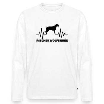 Irischer Wolfshund - Männer Premium Bio Langarmshirt - Weiß - Vorne - Nico (187cm)