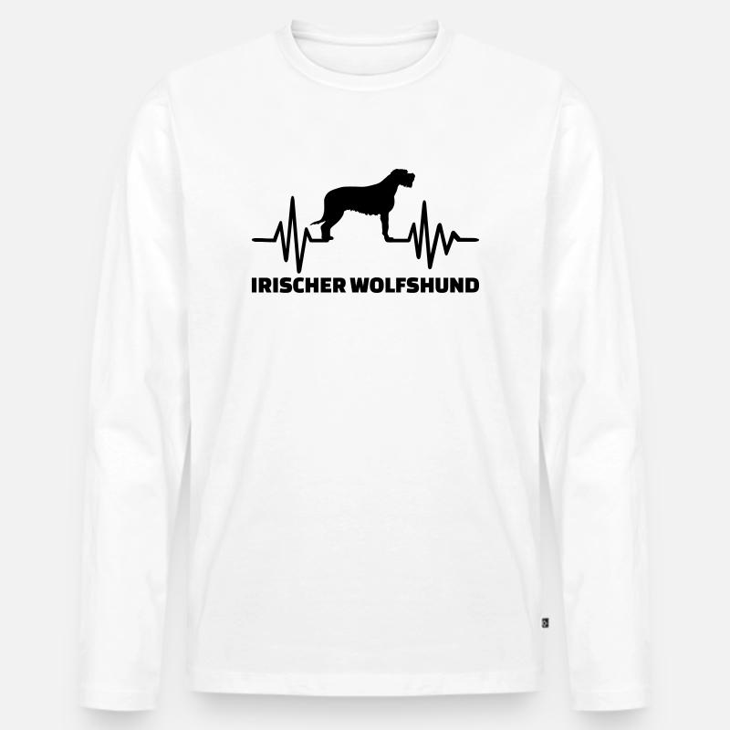 Irischer Wolfshund - Männer Premium Bio Langarmshirt - Weiß