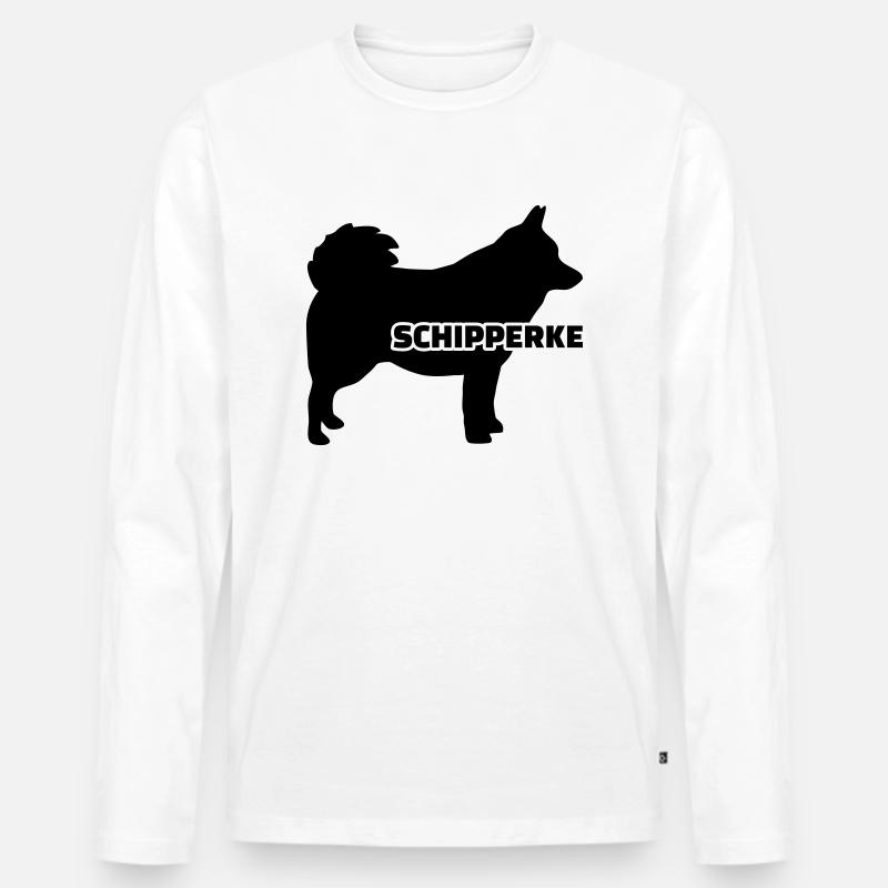 Schipperke - Männer Premium Bio Langarmshirt - Weiß