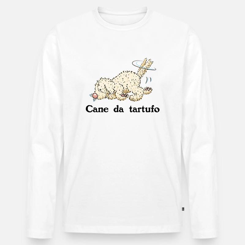Trueffelpino1 3 - Männer Premium Bio Langarmshirt - Weiß