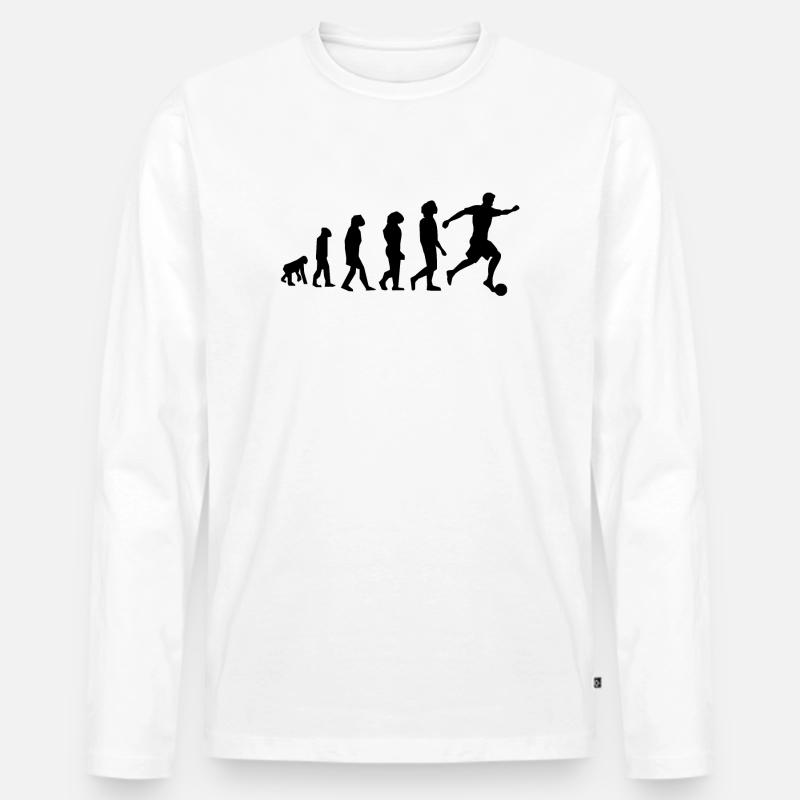 Fussball Evolution - Männer Premium Bio Langarmshirt - Weiß