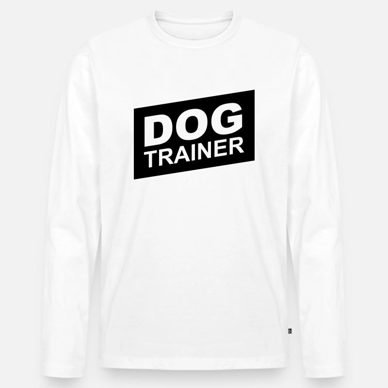 dog trainer black up - Männer Premium Bio Langarmshirt - Weiß