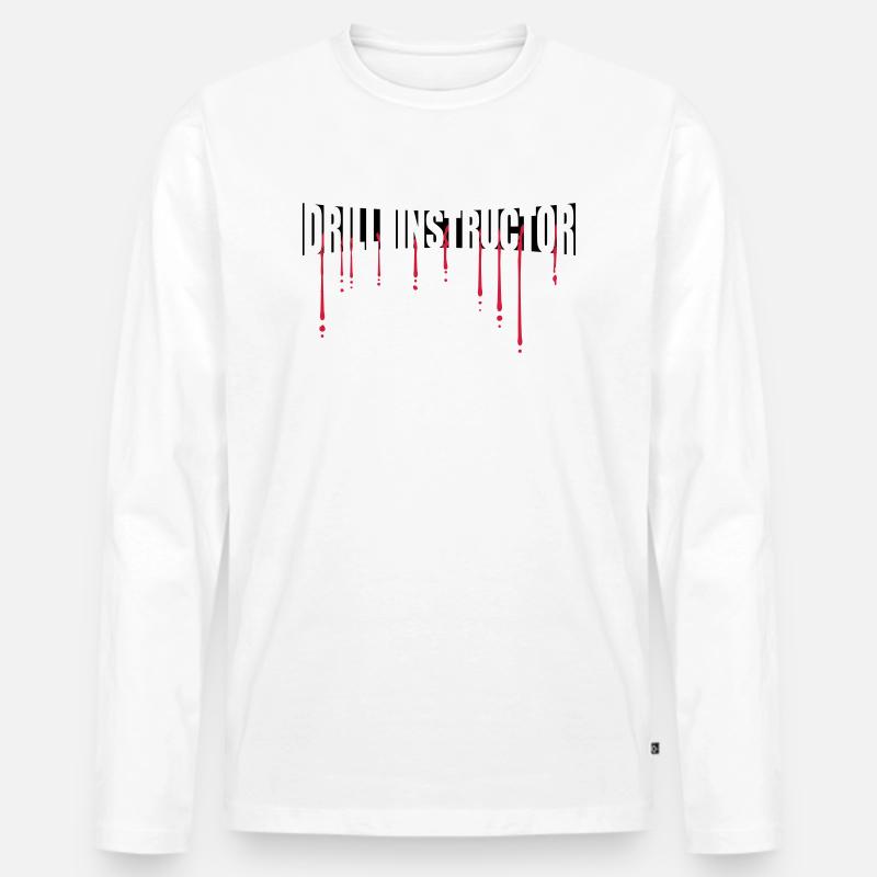 Blut Drill Instructor - Männer Premium Bio Langarmshirt - Weiß