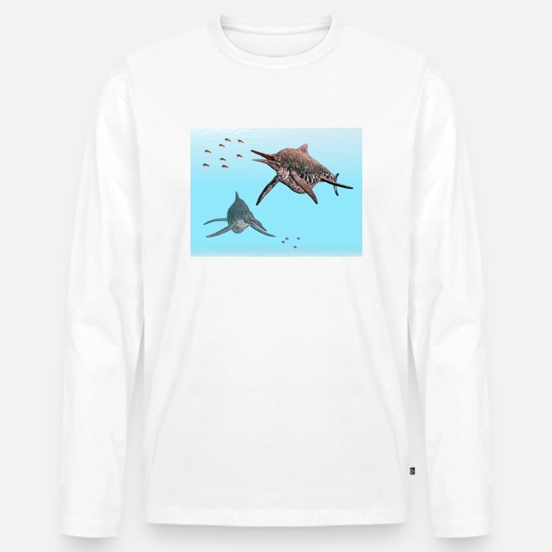 Ichthyosaurier Shonisaurus - Männer Premium Bio Langarmshirt - Weiß