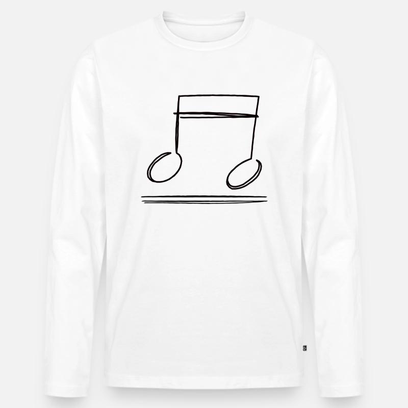 Note - Männer Premium Bio Langarmshirt - Weiß